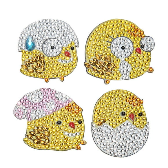4PCS Refrigerator Magnets DIY Diamond Painting Kit Special Shape Full Drill Fridge Magnets Sticker for Kitchen Refrigerator Whiteboard Photos Notes Memos Kids Arts Crafts Office Home Decor Animal